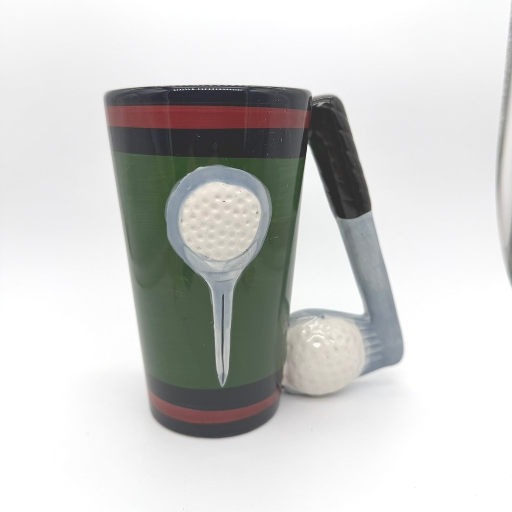 Loomco Sculpted Golf Mug Unisex OS Green Golf Club Handle Coffee Cup Gift
